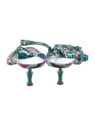 Prada Canvas Printed Sandals