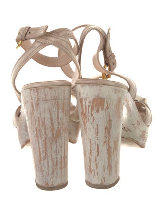 Prada Leather Bow Accents Sandals