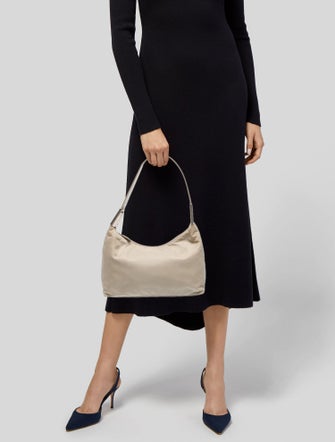 Prada Enameled Metal Triangle Shoulder Bag