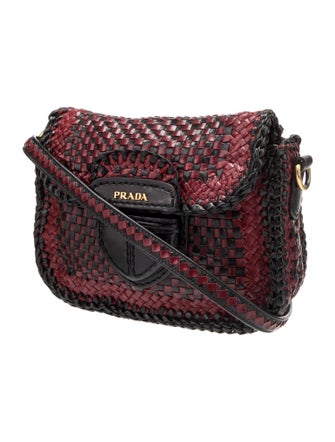 Prada Madras Leather Crossbody Bag