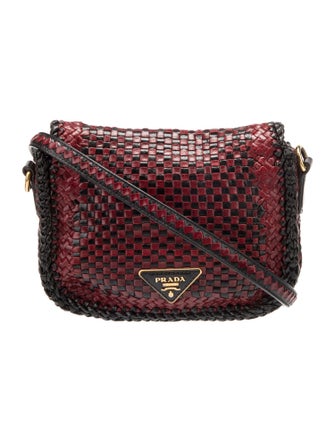 Prada Madras Leather Crossbody Bag