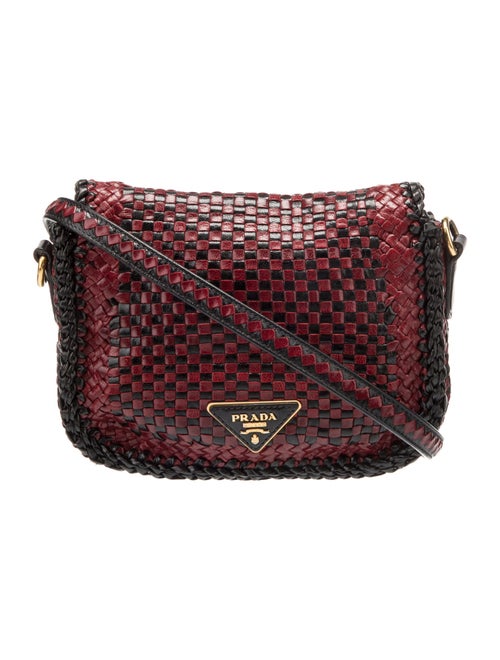 Prada Madras Leather Crossbody Bag