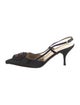 Prada Satin Crystal Embellishments Slingback Pumps