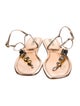 Prada Leather Crystal Embellishments T-Strap Sandals