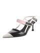Prada Patent Leather Colorblock Pattern Slingback Pumps