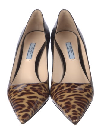 Prada Patent Leather Animal Print Pumps
