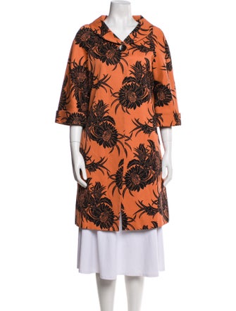 Prada 2014 Floral Print Trench Coat