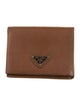 Prada Saffiano Triangle Leather Wallet