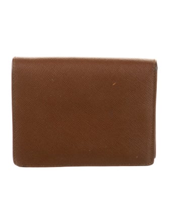 Prada Saffiano Triangle Leather Wallet