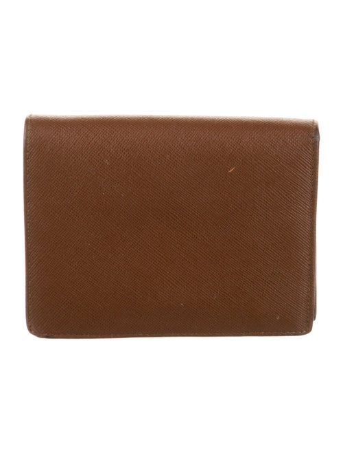 Prada Saffiano Triangle Leather Wallet