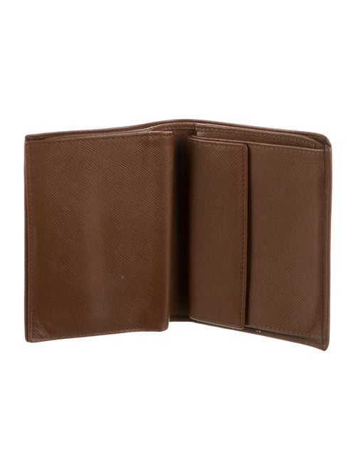 Prada Saffiano Triangle Leather Wallet