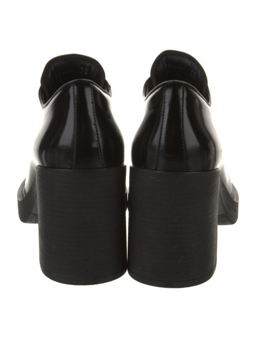 Prada Enameled Metal Triangle Patent Leather Pumps