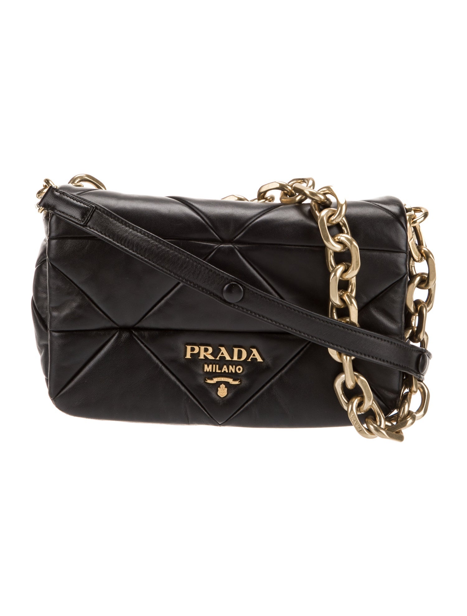 Prada Enameled Metal Triangle System