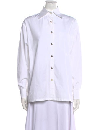 Prada 2019 Long Sleeve Button-Up Top