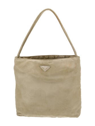 Prada Enameled Metal Triangle Bucket Bag