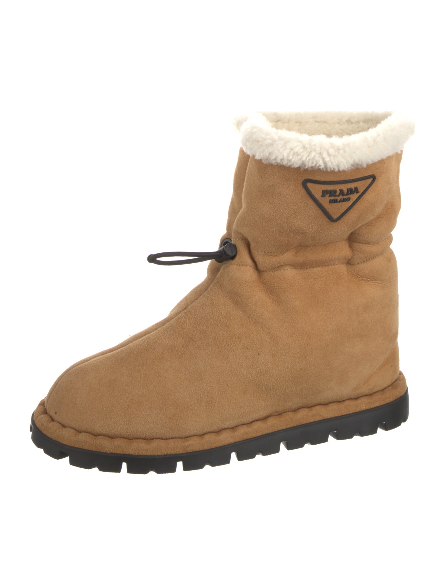 Prada Suede Fur Trim Boots