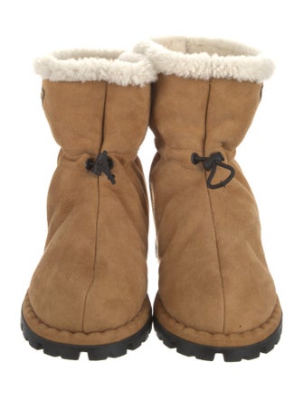 Prada Suede Fur Trim Boots