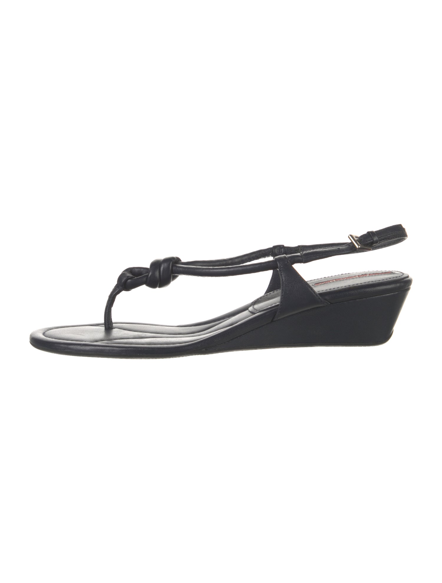 Prada Sport Leather T-Strap Sandals
