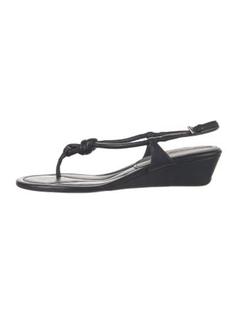 Prada Sport Leather T-Strap Sandals