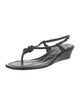 Prada Sport Leather T-Strap Sandals