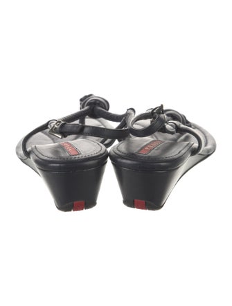 Prada Sport Leather T-Strap Sandals
