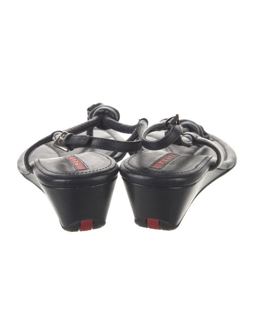 Prada Sport Leather T-Strap Sandals