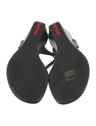 Prada Sport Leather T-Strap Sandals