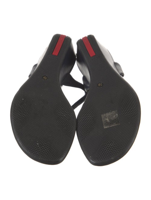 Prada Sport Leather T-Strap Sandals