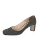 Prada Suede Leather Trim Embellishment Pumps