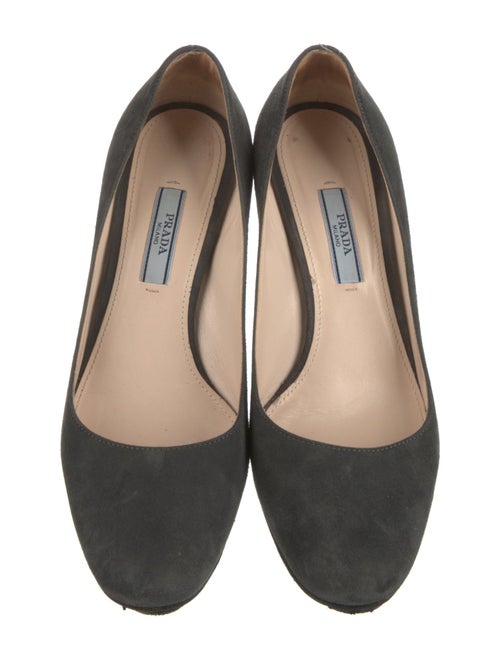 Prada Suede Leather Trim Embellishment Pumps