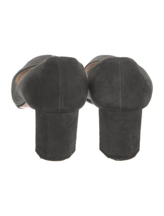 Prada Suede Leather Trim Embellishment Pumps