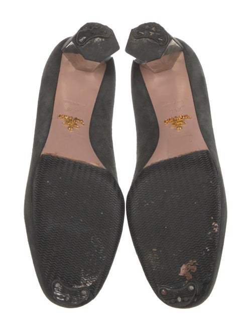 Prada Suede Leather Trim Embellishment Pumps