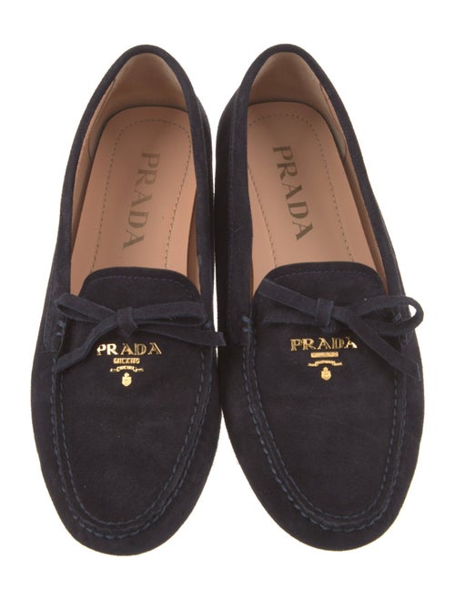 Prada Suede Bow Accents Loafers