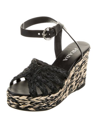 Prada Straw Patterned Espadrilles
