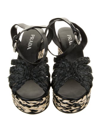 Prada Straw Patterned Espadrilles
