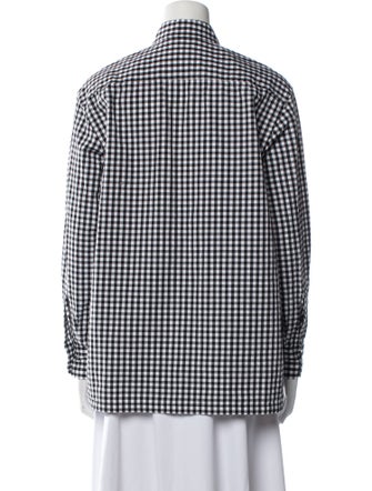 Prada 2023 Plaid Print Button-Up Top