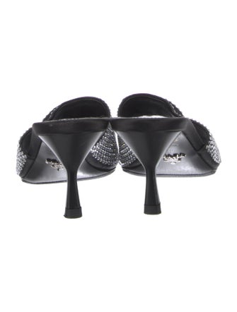 Prada Patterned Crystal Embellishments Slides