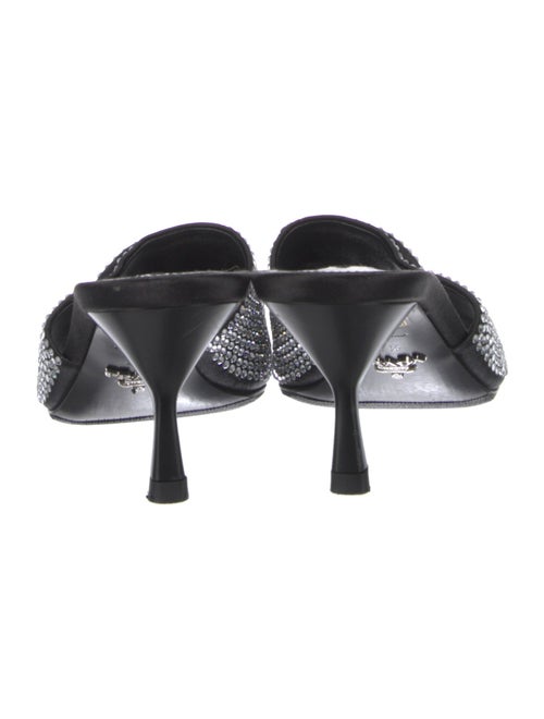 Prada Patterned Crystal Embellishments Slides