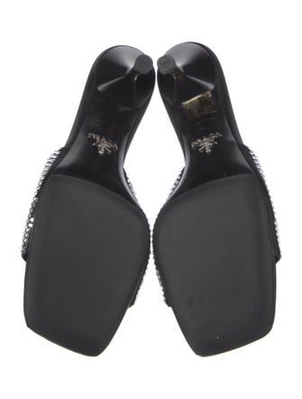 Prada Patterned Crystal Embellishments Slides