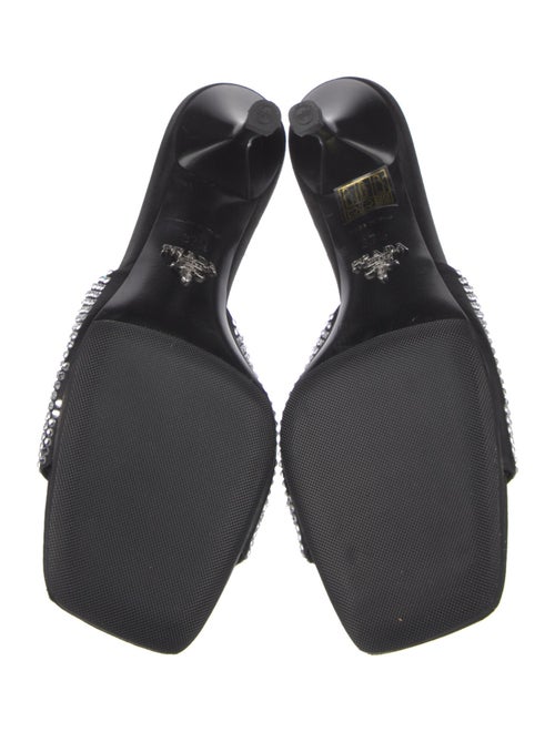 Prada Patterned Crystal Embellishments Slides