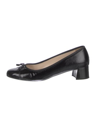 Prada Saffiano Leather Bow Accents Pumps