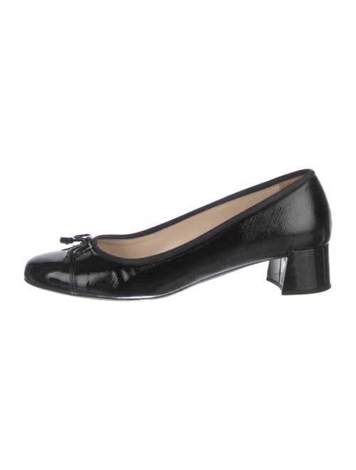 Prada Saffiano Leather Bow Accents Pumps