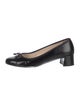 Prada Saffiano Leather Bow Accents Pumps