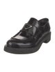Prada Enameled Metal Triangle Leather Oxfords
