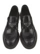 Prada Enameled Metal Triangle Leather Oxfords