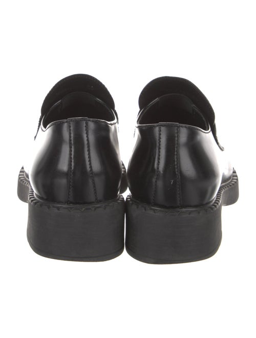 Prada Enameled Metal Triangle Leather Oxfords