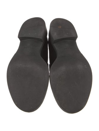 Prada Enameled Metal Triangle Leather Oxfords