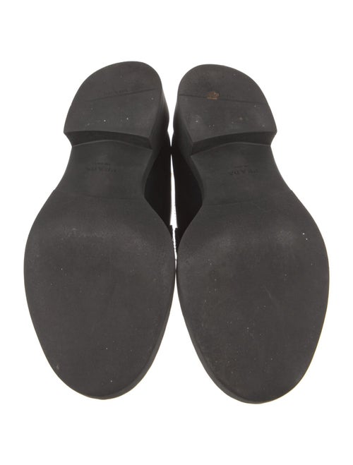 Prada Enameled Metal Triangle Leather Oxfords