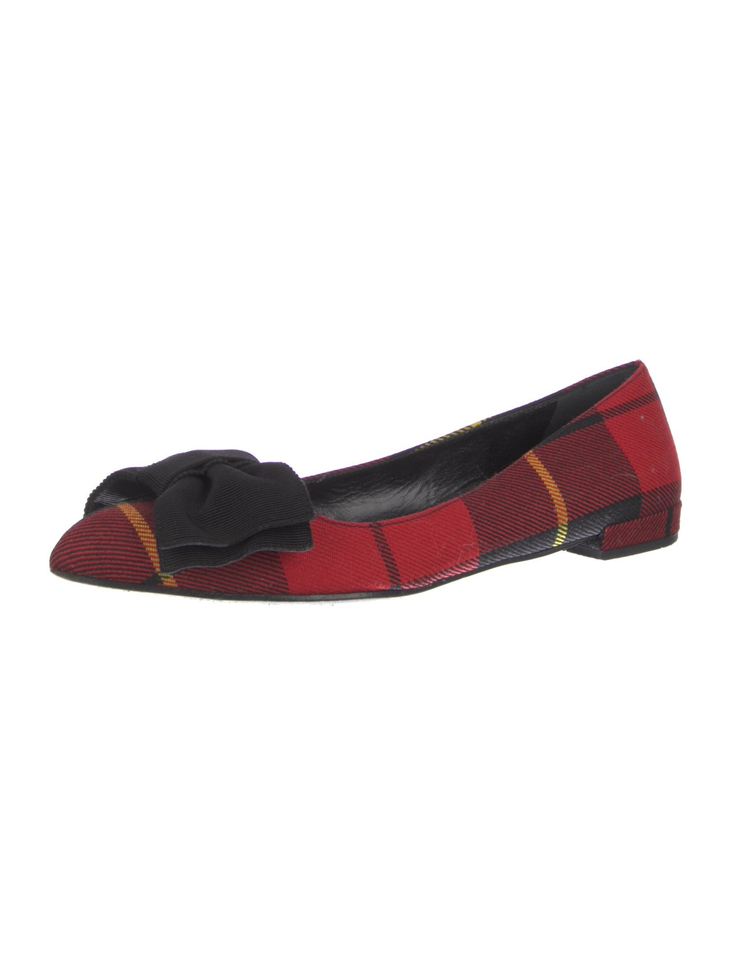 Prada Printed Bow Accents Ballet Flats