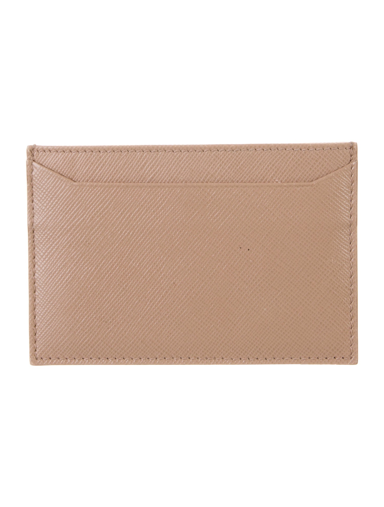 Prada Saffiano Triangle Leather Card Holder